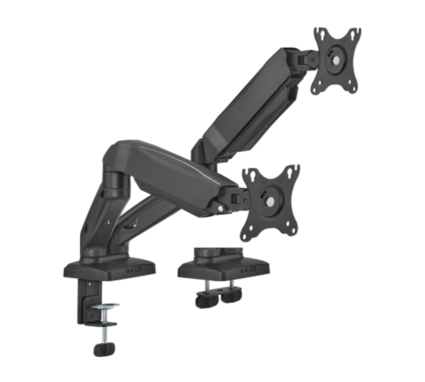 デュアルモニター対応 スプリング式アーム クランプ・グロメット両用 17～32インチ対応 VESA規格対応