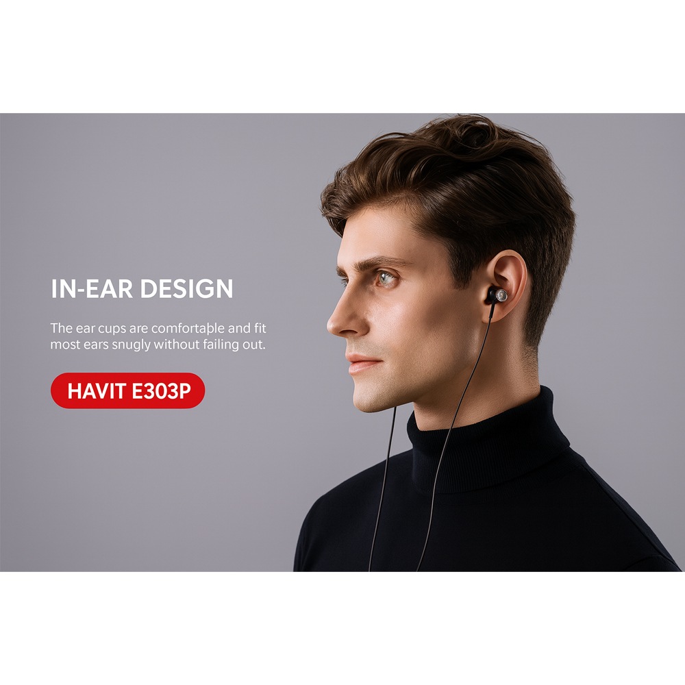 カナル型 有線インイヤー イヤホン　HD-GT-E303P-LB