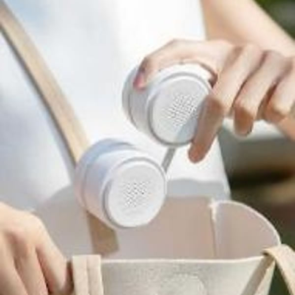 ネックファン｜3段階風量調節・1200mAh充電式・軽量設計で快適な首掛け扇風機