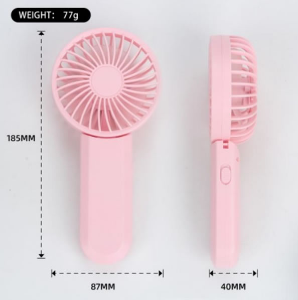 ノベルティ向けハンディファン 乾電池タイプ｜軽量77g・折りたたみ式で持ち運び便利