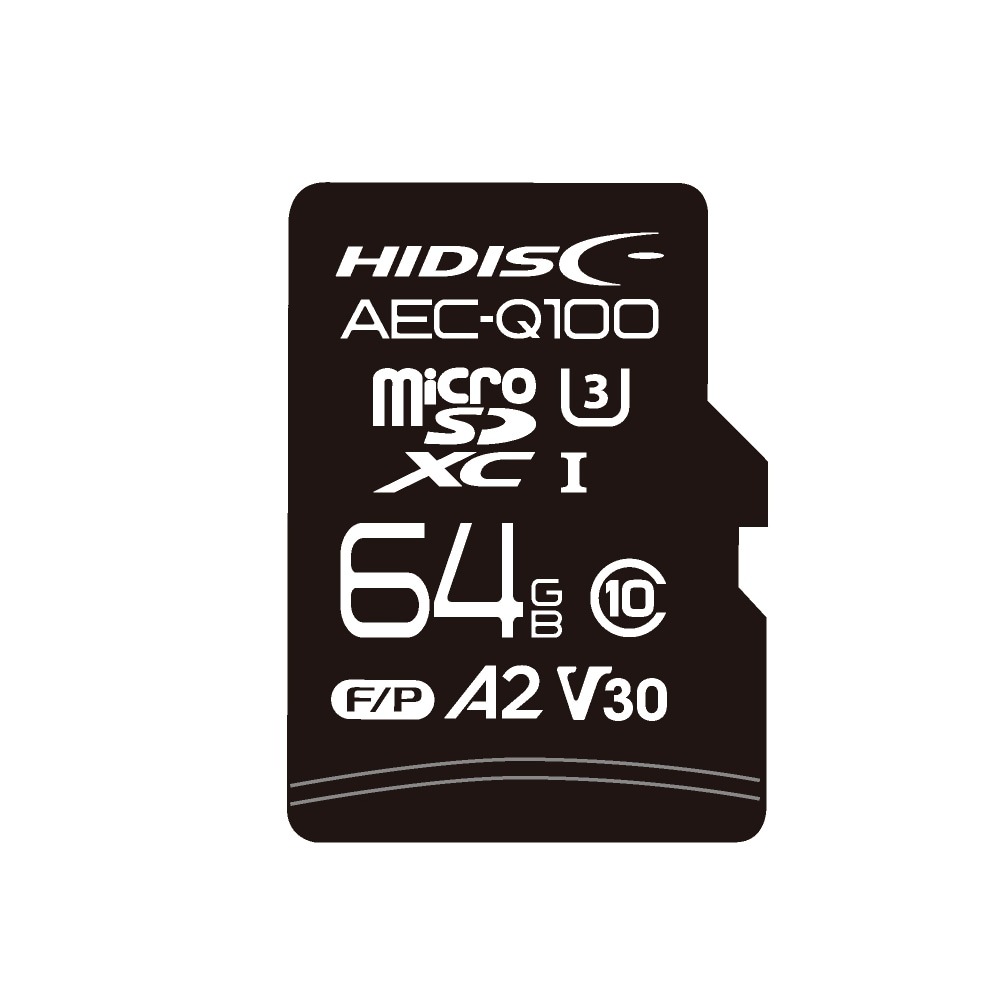 AEC-Q100対応 HIDISC 車載用途向けV30 U3スペック microSDXCカード 64GB HDAMMSD064GTL