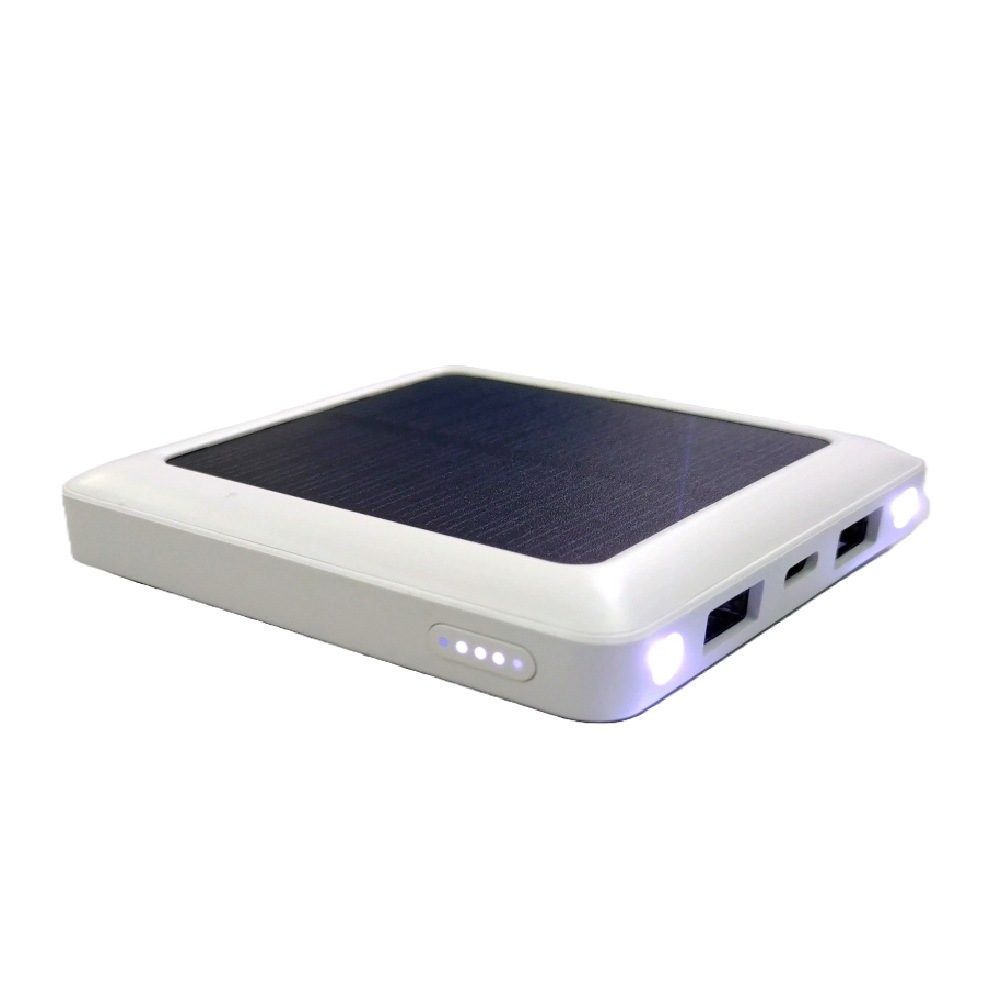HIDISC ソーラー1面パネル付き 5000mAh モバイルバッテリー HD4-MBTCSP1L05WH
