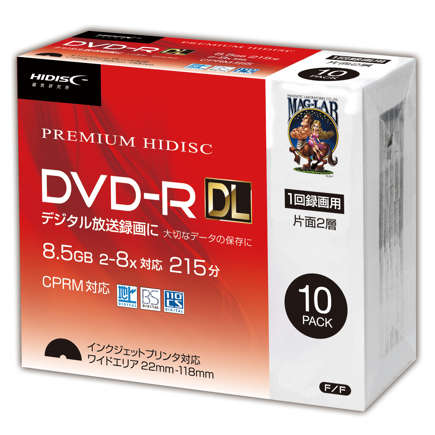 HIDISC DVD-R DL HDDR21JCP10SC 8倍速対応 8.5GB 1回 CPRM対応 録画10枚スリムケース