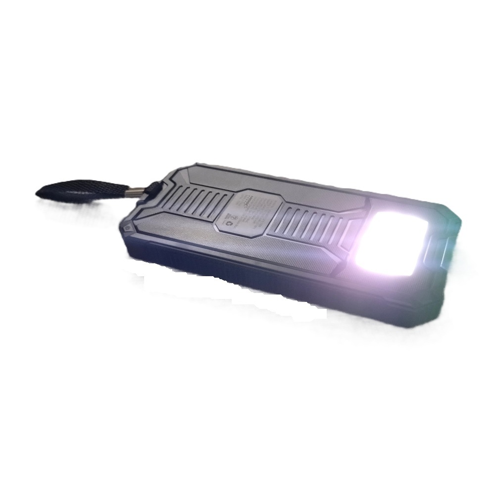 HIDISC ソーラーモバイルバッテリー 10000mAh|太陽光充電・LEDライト搭載・2台同時充電対応 HD4-MBTCSP1L10BK