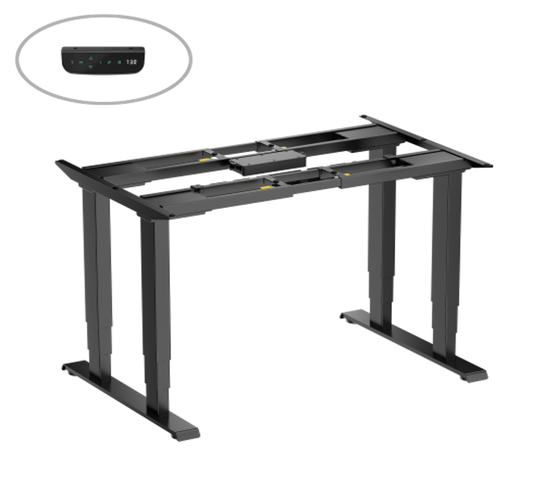 4モーター搭載 昇降デスク 逆コラムタイプ 長方形フレーム 高耐荷重250kg タッチパネル式 4脚モデル