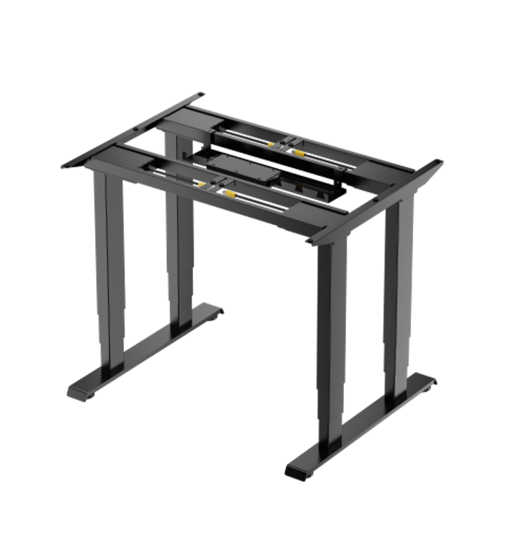 4モーター搭載 昇降デスク 逆コラムタイプ 長方形フレーム 高耐荷重250kg タッチパネル式 4脚モデル