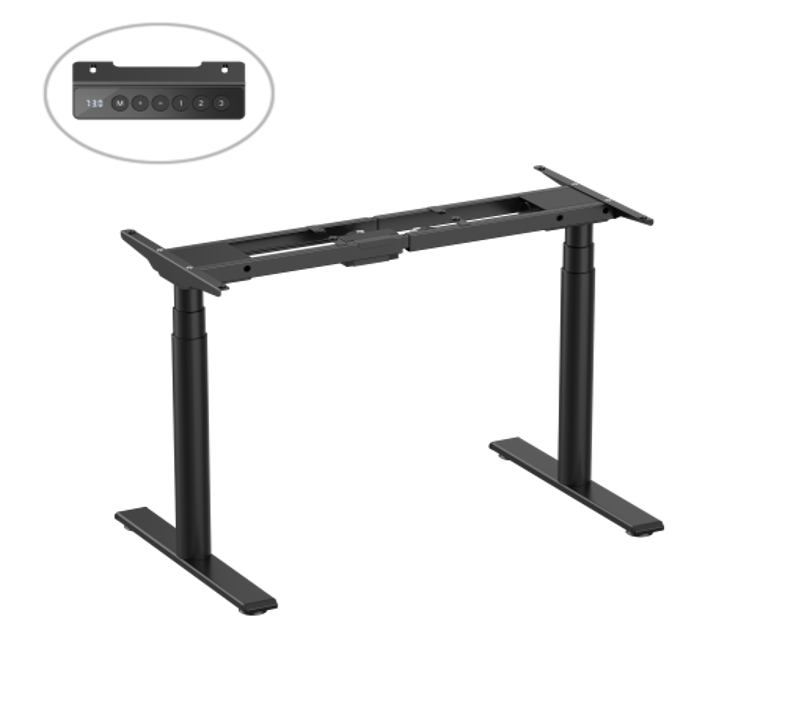 3段式デュアルモーター電動昇降デスク 幅調整可能 2脚タイプ 衝突防止・メモリ機能付き
