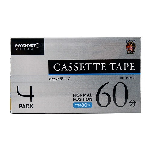 HIDISC　音楽用カセットテープ ノーマルポジション 60分 4巻パック