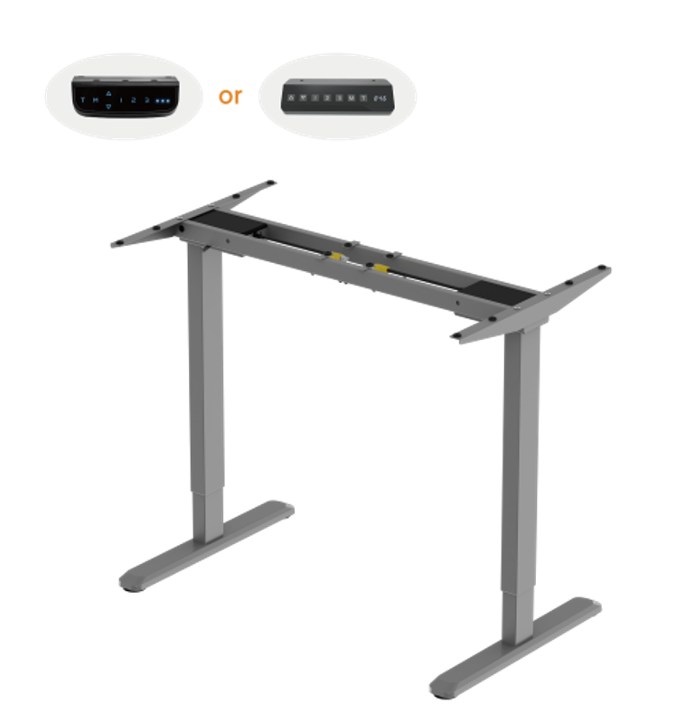 実用性重視 2段式デュアルモーター昇降デスク タッチパネル操作／横幅・高さ調整対応