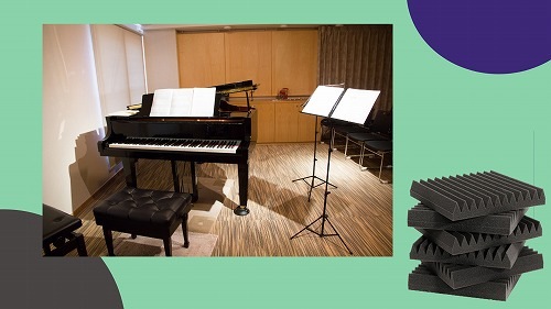 HIDISC Youwei 粘着テープ付高密度音響ウェッジ吸音パネル 60x60x5cm チャコールグレー 6枚入り FA-CH60