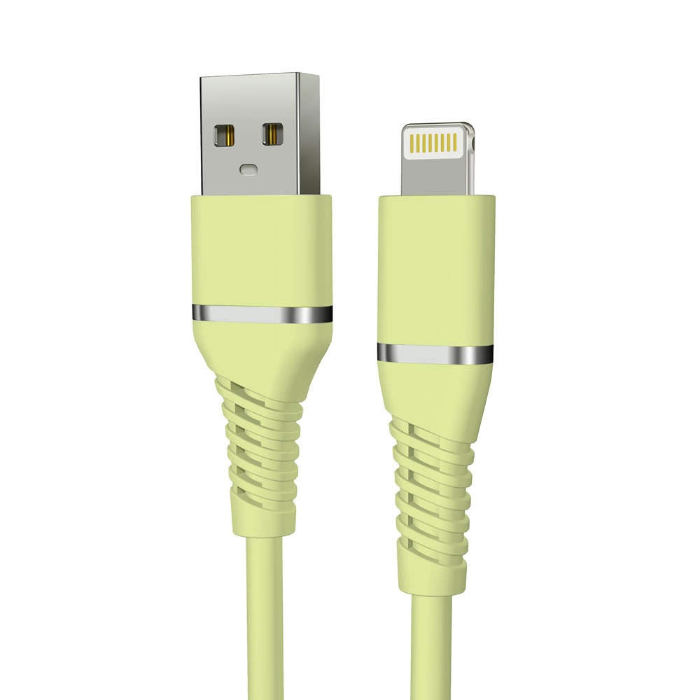 HIDISC やわらかで絡みにくい USB Type-A to Lightningケーブル 1m ピスタチオグリーン 急速充電2.4A対応 HD-SLAC1GN