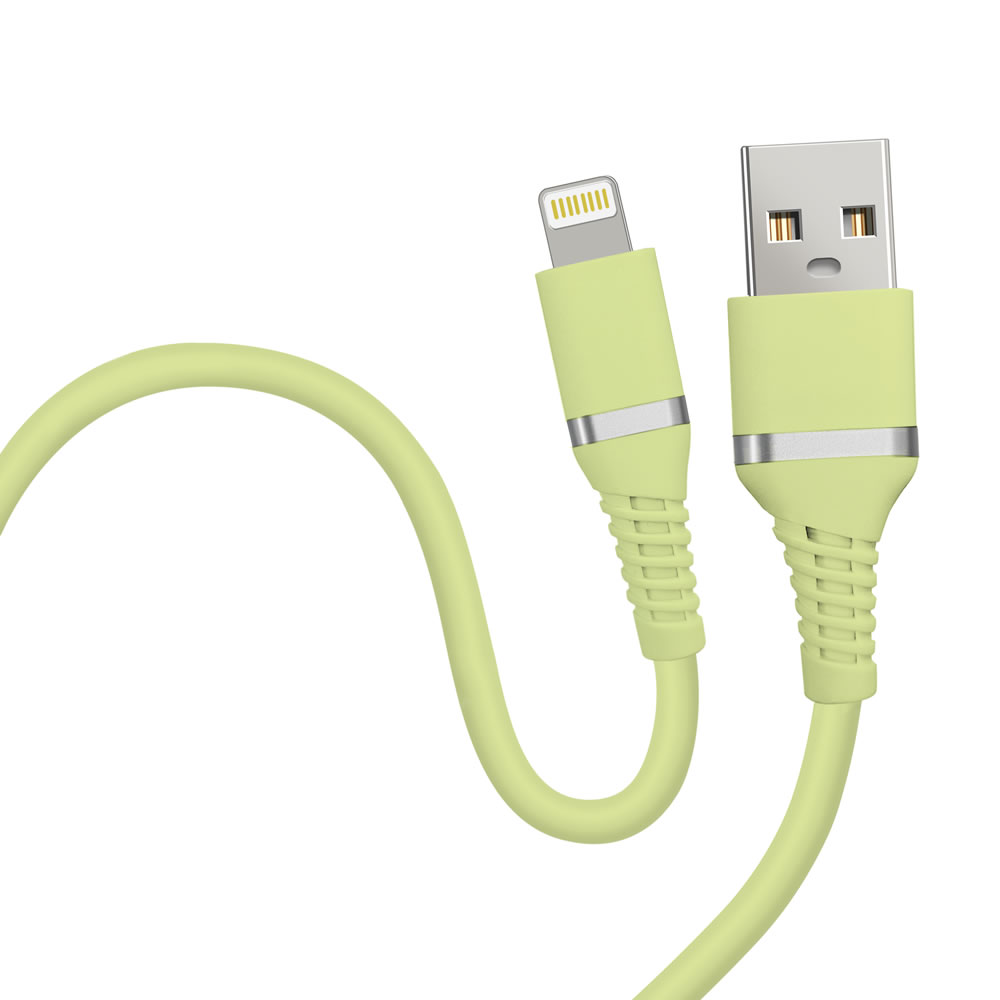 HIDISC やわらかで絡みにくい USB Type-A to Lightningケーブル 1m ピスタチオグリーン 急速充電2.4A対応 HD-SLAC1GN