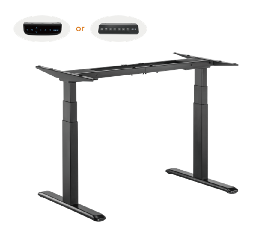 3段式デュアルモーター昇降デスク（タッチパネル操作・幅1000～1700mm・耐荷重100kg）