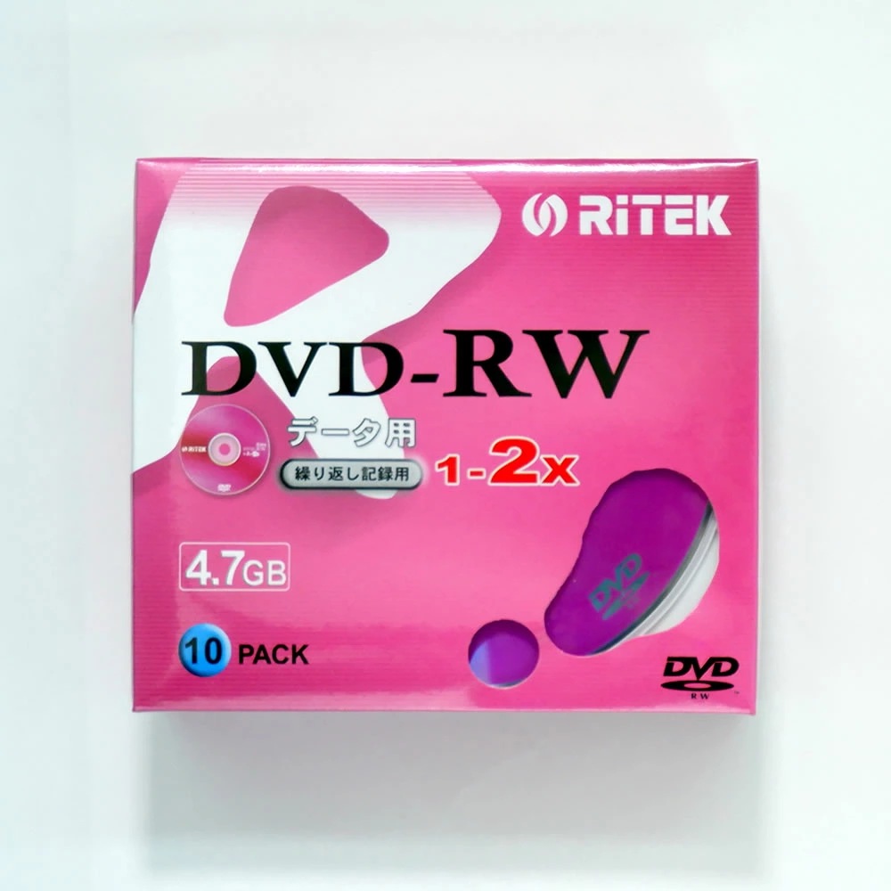 【200枚☆まとめ買い】RITEK DVD-RW データ用 2倍速 スリムケース入り 10枚パック D-RW2X10PB x 20個セット**