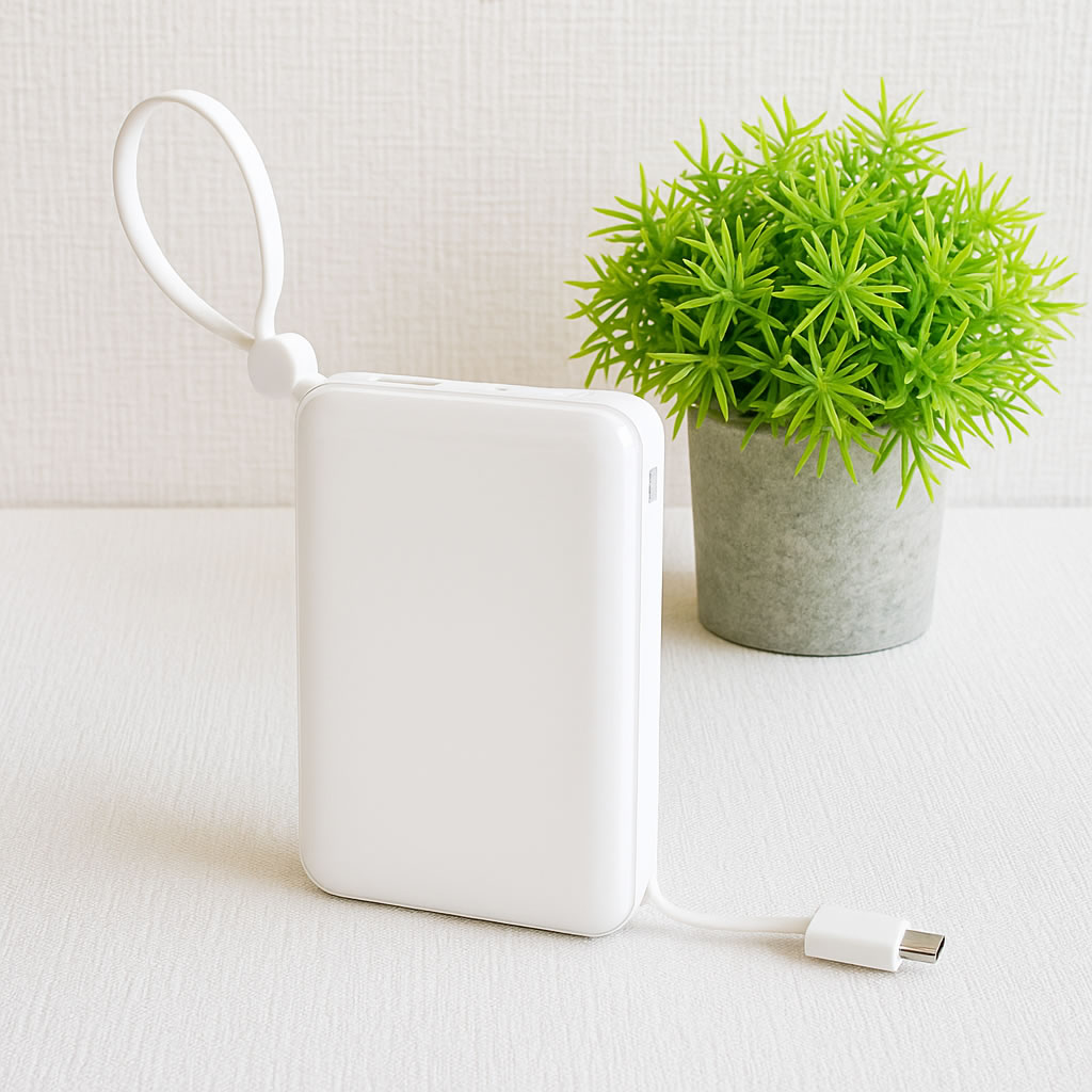 HIDISC PD20W急速充電対応 ケーブル一体型モバイルバッテリー 20000mAh