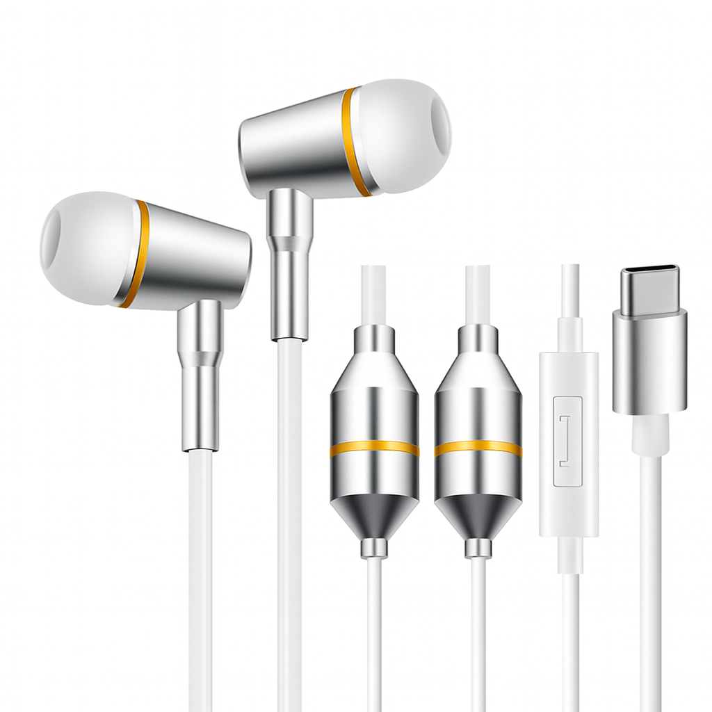 High Quality電磁波遮断有線イヤホン HD-FC12-C-CWH