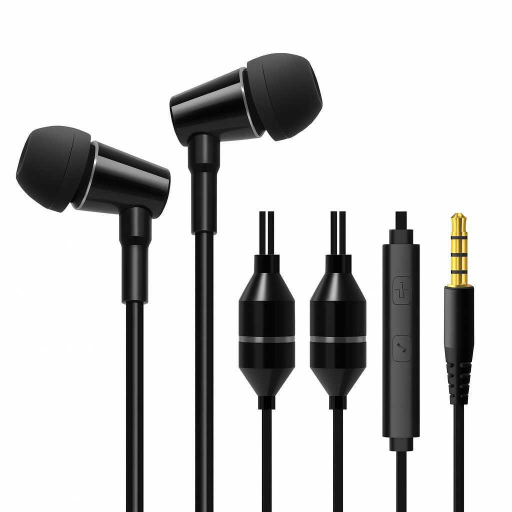 High Quality電磁波遮断有線イヤホン　HD-FC12-C-4PBK