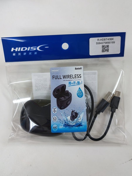 HIDISC IPX7防水規格完全ワイヤレスイヤホン R-HDBT40BK