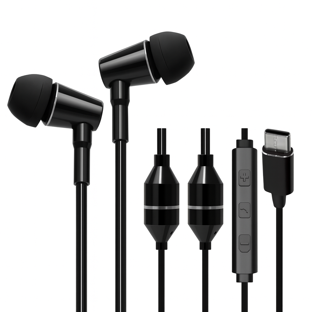 High Quality電磁波遮断有線イヤホン　HD-FC12-C-CBK