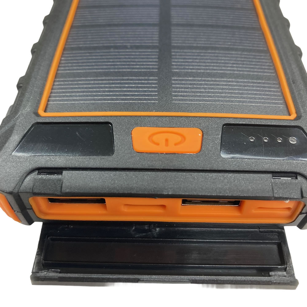 HIDISC ソーラーパネルx1/LEDライト付き 10000mAh モバイルバッテリー