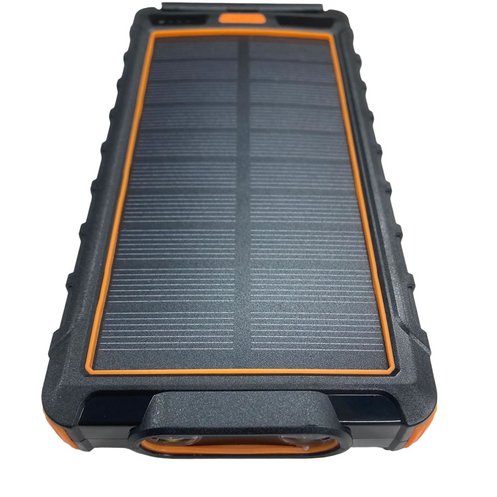 HIDISC ソーラーパネルx1/LEDライト付き 10000mAh モバイルバッテリー