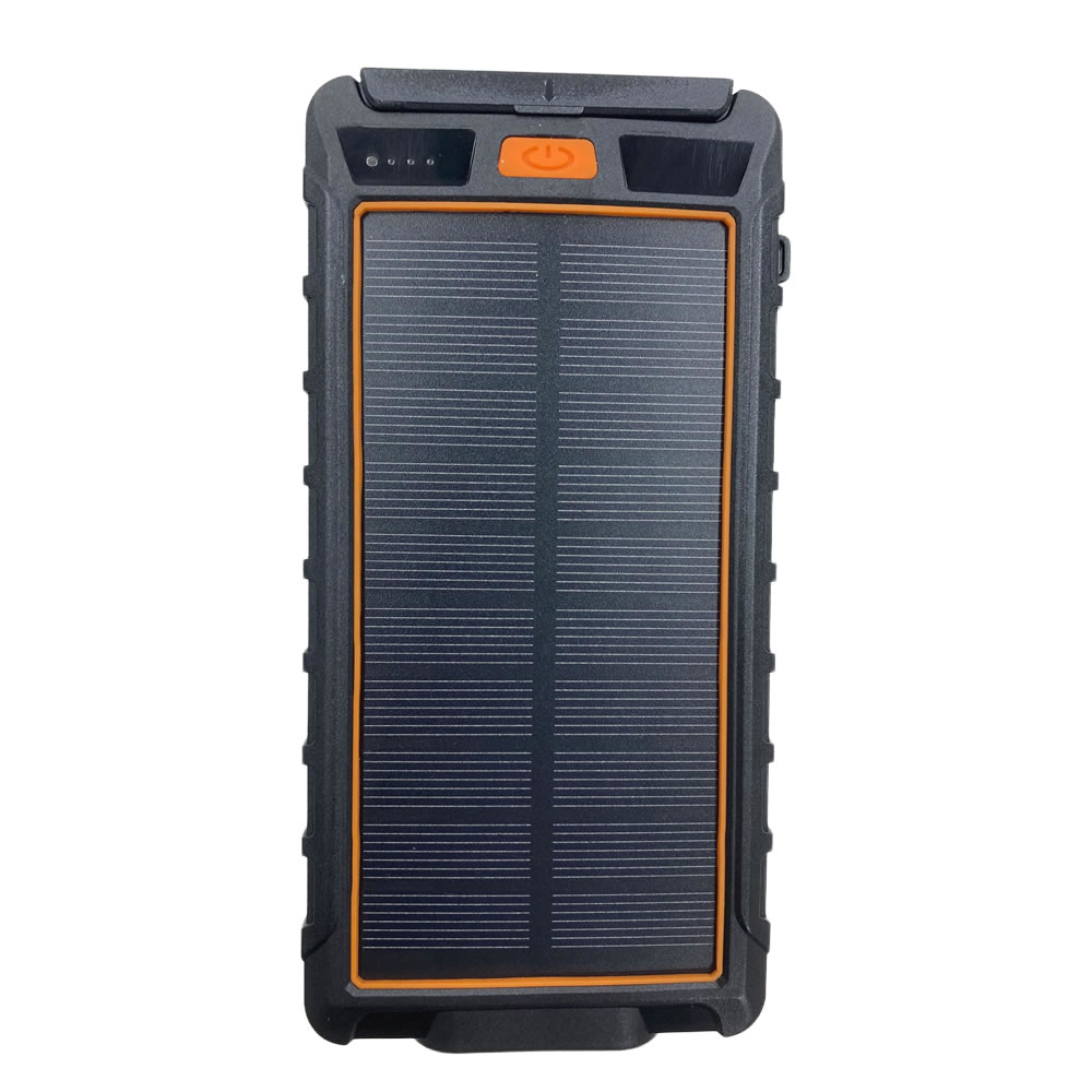 HIDISC ソーラーパネルx1/LEDライト付き 10000mAh モバイルバッテリー