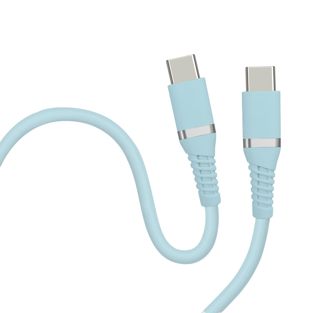 HIDISC USB やわらかで絡みにくいType-C to Type-C (C to C ケーブル） 1m アイシーブルー PD100W対応 超急速充電 HD-STCC100W1BL