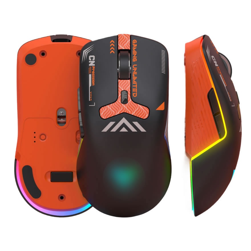 ゲーミングマウス PAW3311搭載 12,800DPI RGBバックライト ワイヤレス・Bluetooth・有線対応 高耐久エルゴ設計