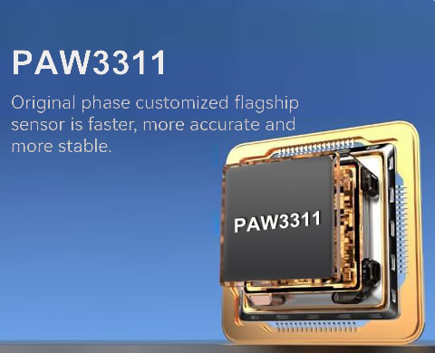 ゲーミングマウス PAW3311搭載 12,800DPI 充電ドック付属 ワイヤレス・Bluetooth・有線対応 高耐久エルゴ設計