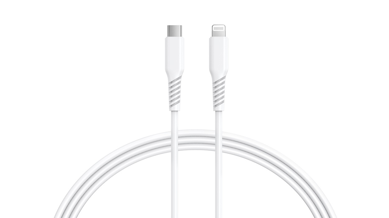 HIDISC Type-C to Lightningケーブル 1m ホワイト 急速充電3A対応 折り曲げや抜き差しに強い! HD-LCC1WH