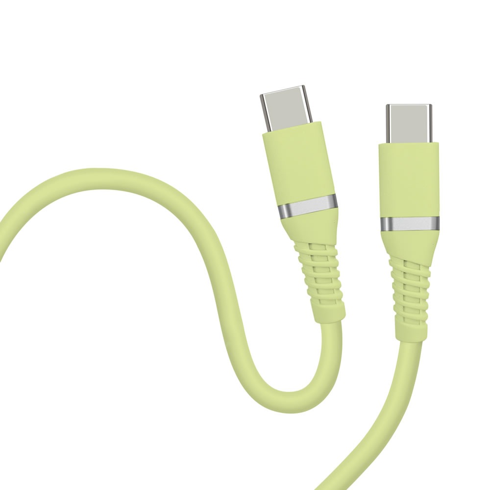 HIDISC USB やわらかで絡みにくいType-C to Type-C (C to C ケーブル） 1m ピスタチオグリーン PD100W対応 超急速充電 HD-STCC100W1GN