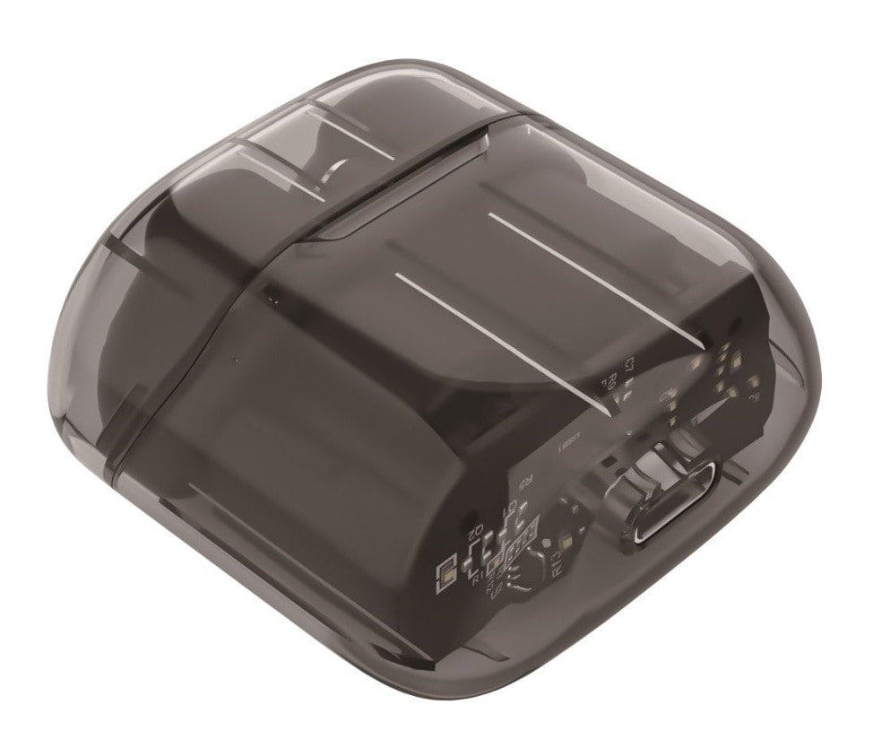 【リファービッシュ】 HIDISC ENCマイク搭載 スケルトン フルwirelessイヤフォン ブラック R-HD-BTCLA06BK