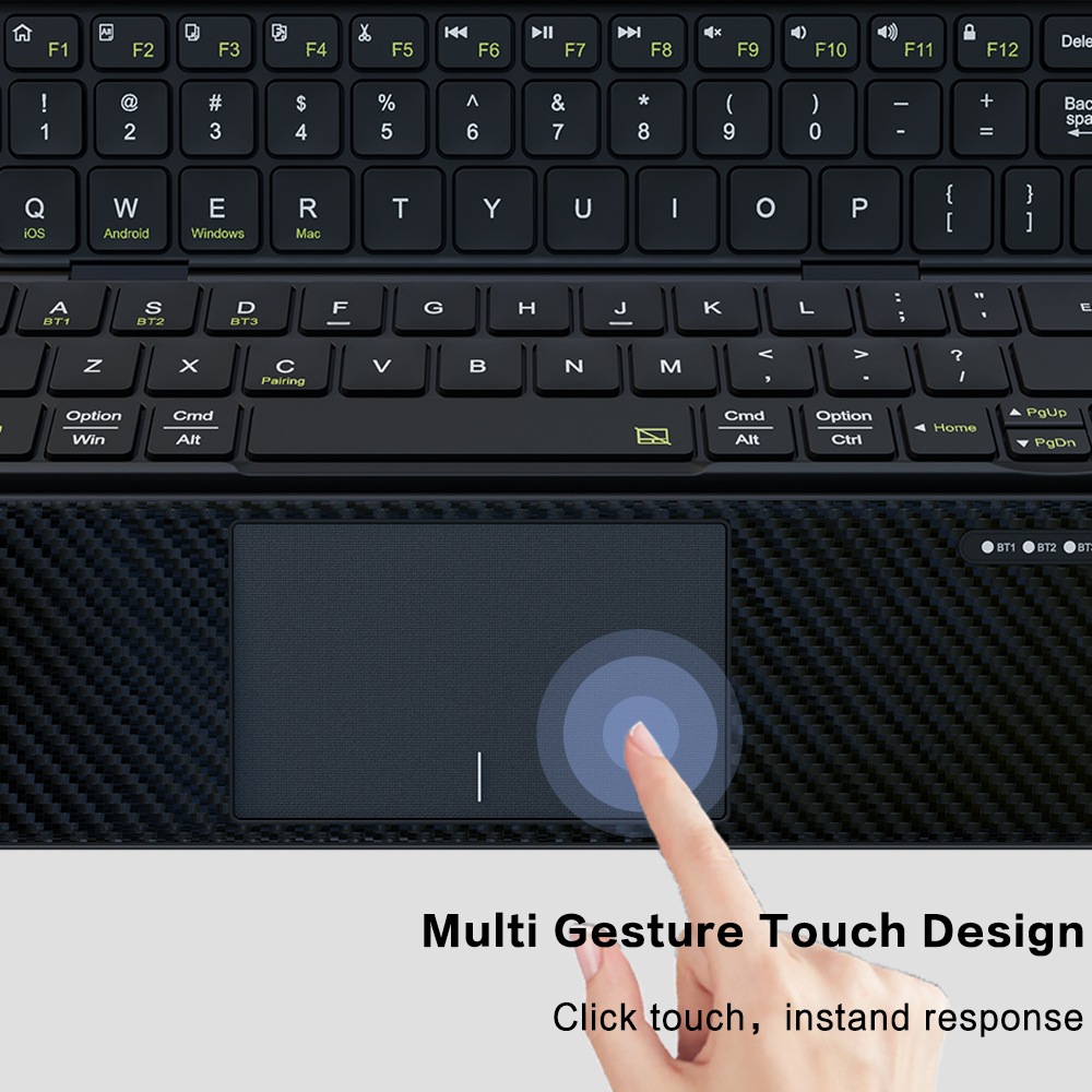 ポケットサイズタッチパッド付き 折りたたみキーボード  KB216