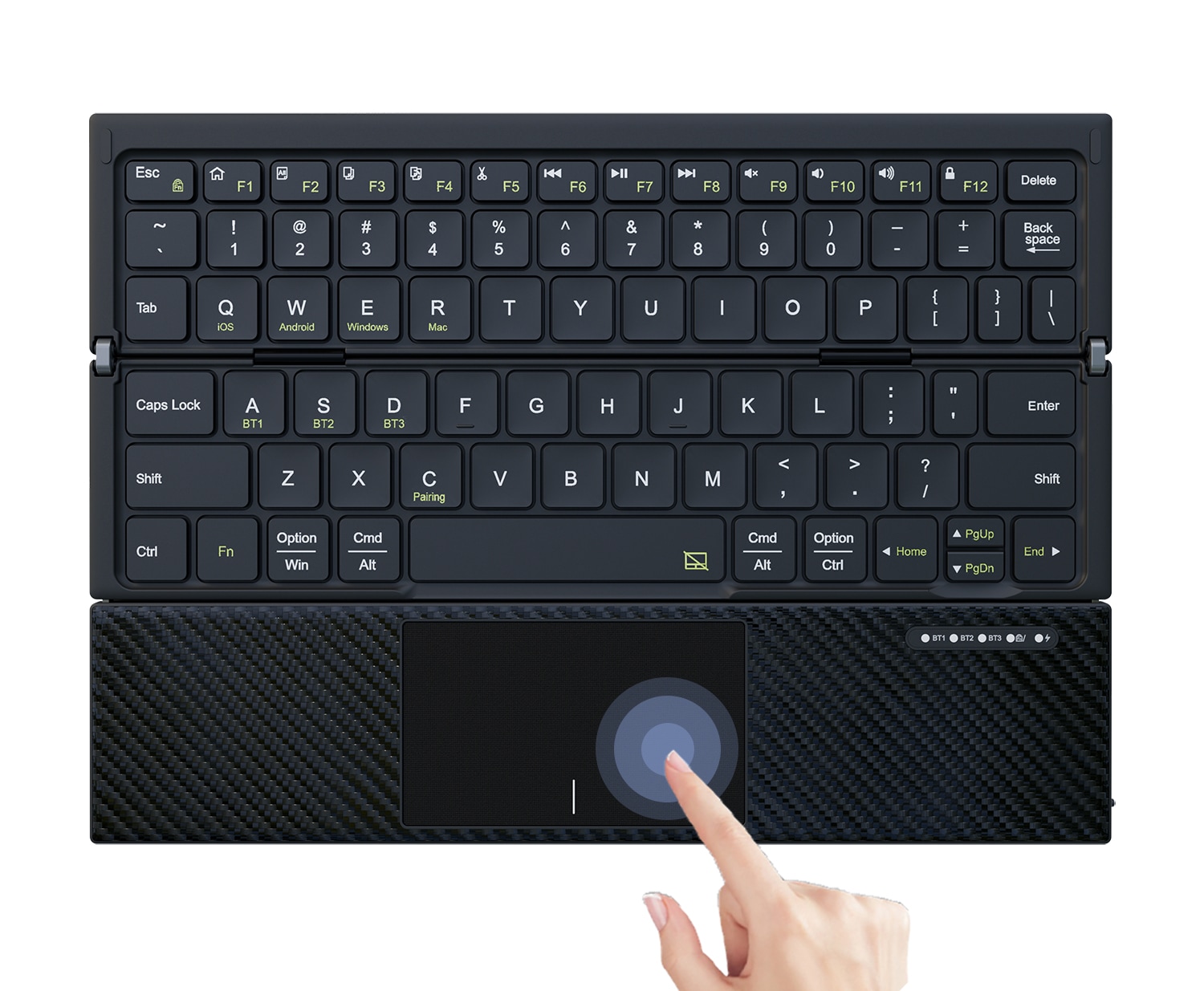 ポケットサイズタッチパッド付き 折りたたみキーボード  KB216