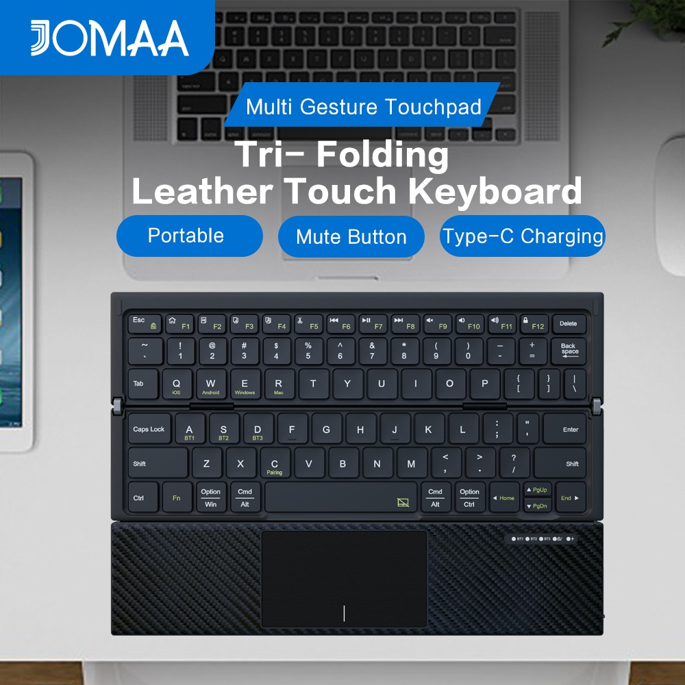 ポケットサイズタッチパッド付き 折りたたみキーボード  KB216