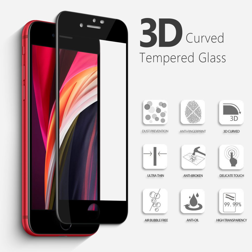 HIDISC 3D強化保護ガラスフィルム for iPhone 7/8/SE2/SE3