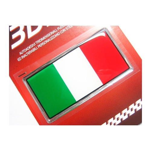 イタリア国旗 3Dステッカー(L)｜ラテン車の雑貨とパーツ通販 FLATOUT