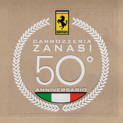 FERRARI 50周年 クリアステッカー【CARROZZERIA ZANASI】｜ラテン車の
