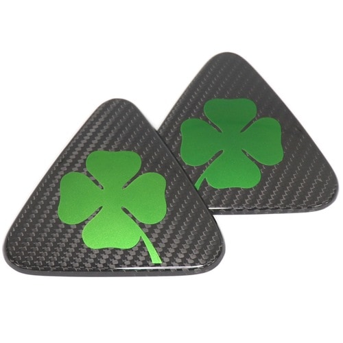 セールAlfa Romeo GIULIA フェンダーバッジカバー KOSHI Alfa Romeo GIULIA QV フェンダーバッジカバーセットクアドリフォリオ＆トリコローレ（グリーン）-FLATOUT  ONLINE SHOP