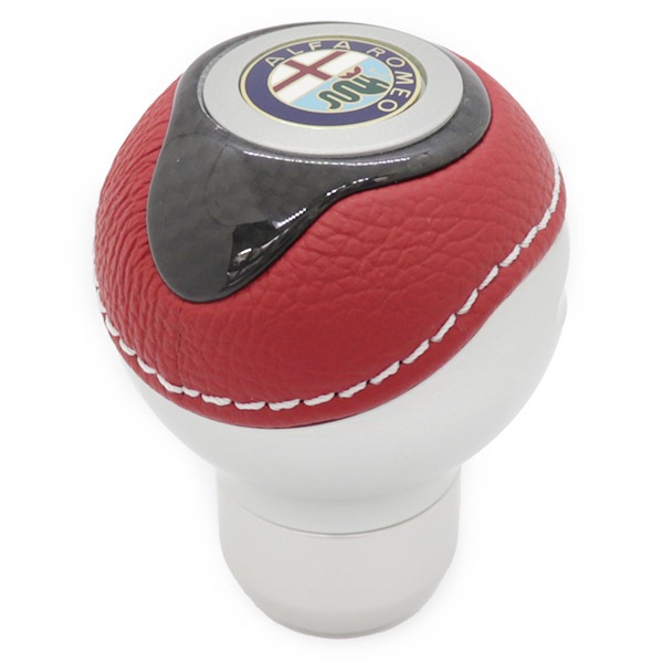 Alfa Romeo シフトノブ【旧エンブレム】（レッド×グレー×カーボン 