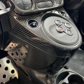 THREEHUNDRED ABARTH 595 カーボンシフトゲートカバー 左
