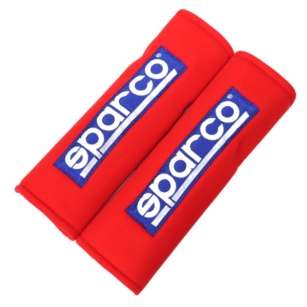 sparco ロゴ シートベルトパッド(レッド)｜ラテン車の雑貨とパーツ通販