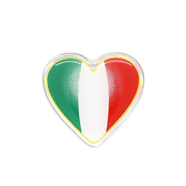 イタリアトリコローレ ハート型 3Dステッカー｜ラテン車の雑貨とパーツ