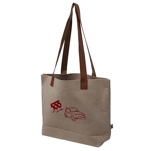 FIAT Nuova 500 フェルト トートバッグ（ライトブラウン）｜ラテン車の