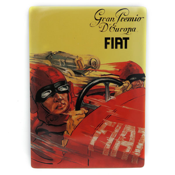 FIAT 純正 レトロイラスト＆フォトプレートポストカード（A柄：レース