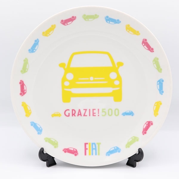 FIAT 純正 GRAZIE!500 プレート 皿 固定用足付き｜ラテン車の雑貨と