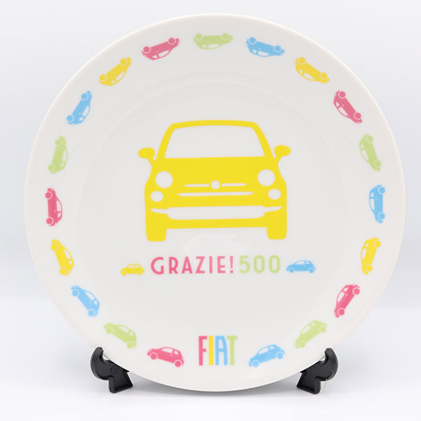 FIAT 純正 GRAZIE!500 プレート 皿 固定用足付き｜ラテン車の雑貨と