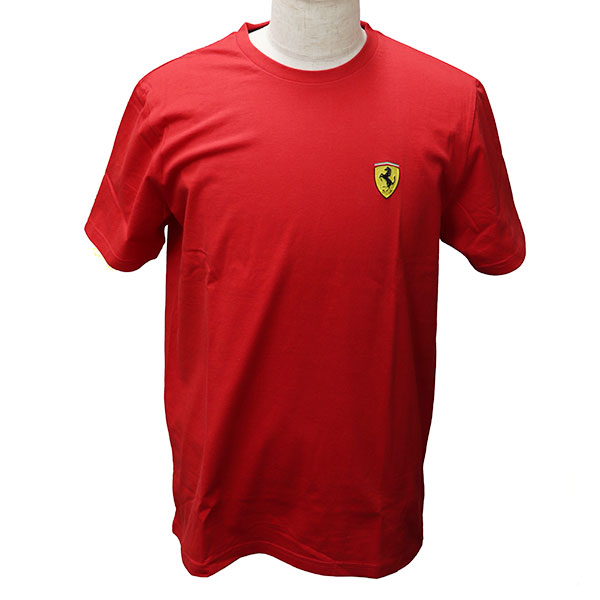 Ferrari 純正 エンブレム刺繍 半袖Tシャツ（レッド）Lサイズ｜ラテン車