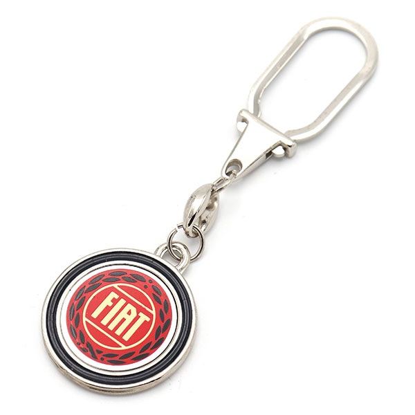 FIAT エンブレムプレート キーリング（レッド）｜ラテン車の雑貨と