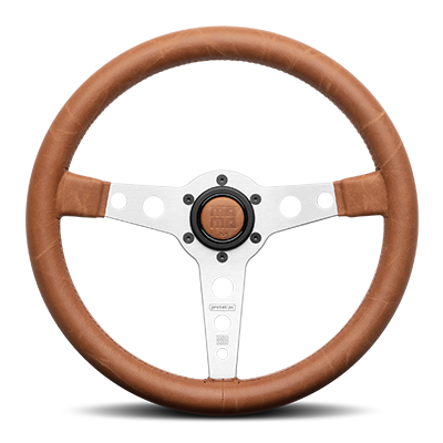 MOMO ステアリング PROTOTIPO HERITAGE シガーレザー/シルバースポーク